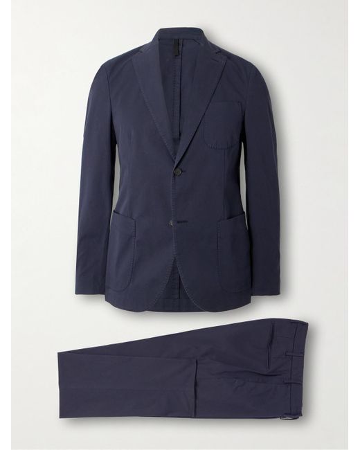 Incotex Blue Slim-fit Cotton-blend Gabardine Suit for men