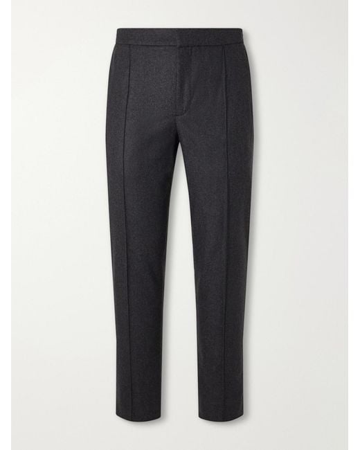 Zegna Blue Straight-Leg Wool, Cashmere And Silk-Blend Trousers for men