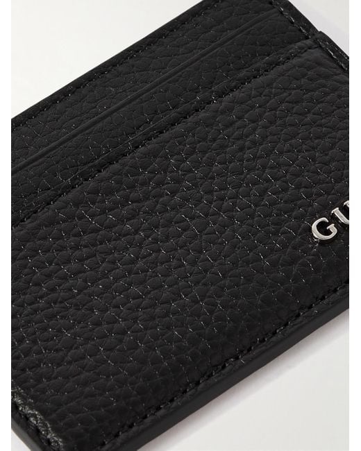 Gucci Kartenetui aus vollnarbigem Leder mit Logoverzierung in Black für Herren