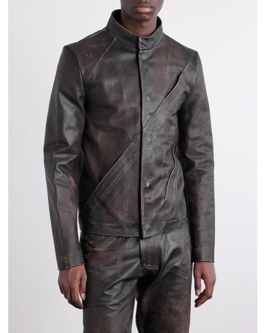 424 Black Leather Jacket for men
