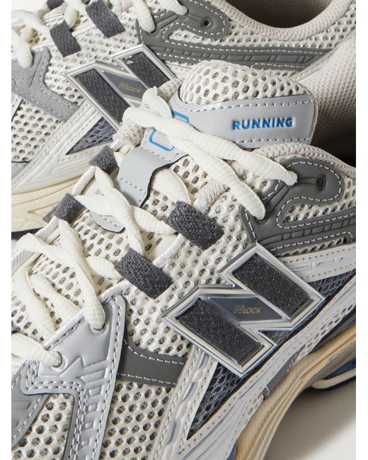 New Balance Gray 1906 Rubber- And Leather-Trimmed Mesh Sneakers for men
