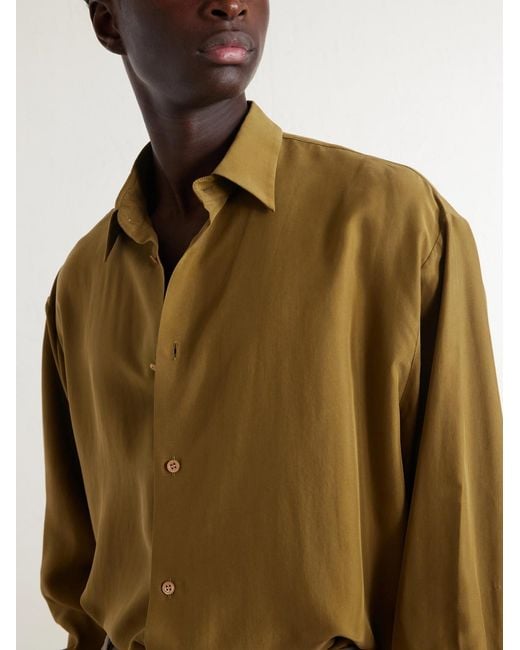 Valentino Garavani Green Silk Shirt for men