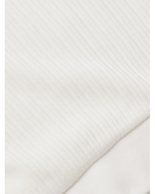 Oliver Spencer White Westcott Ribbed Organic Cotton Polo Shirt for men