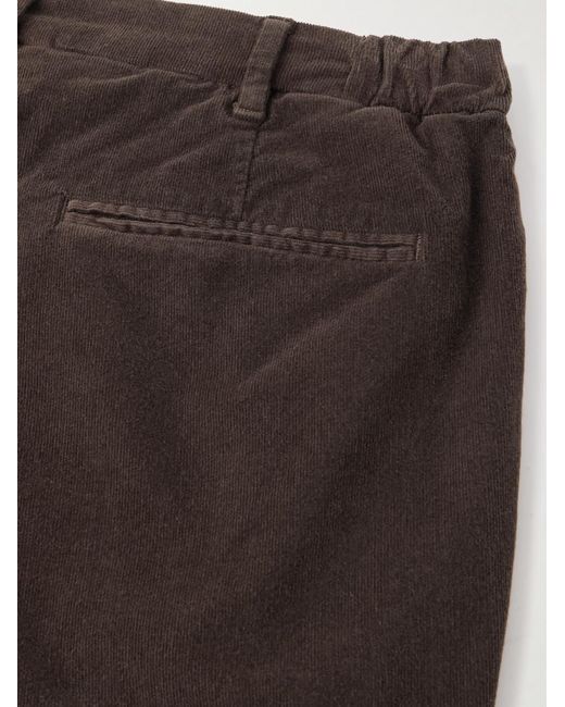 Altea Brown Dumbo Straight-leg Stretch-cotton Corduroy Trousers for men