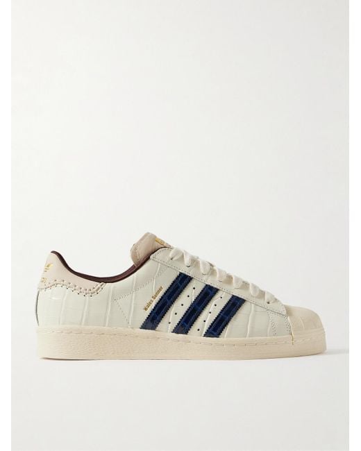 Adidas Originals Natural Wales Bonner Superstar Croc-Effect Leather Sneakers for men