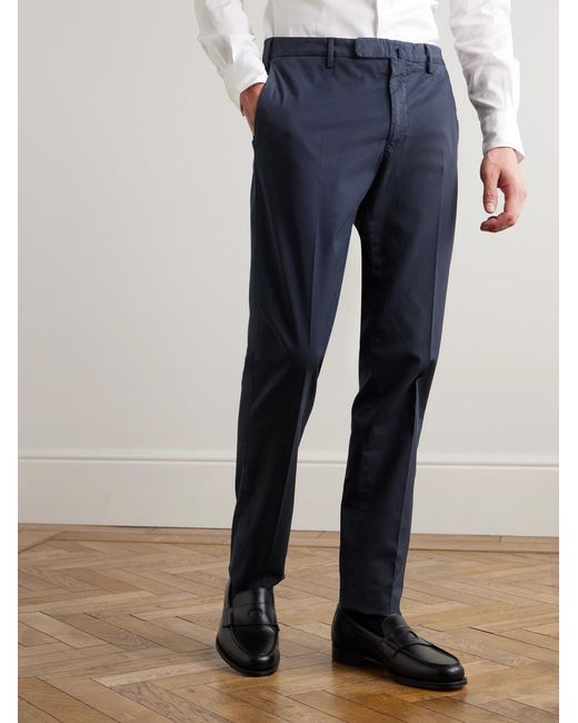 Slowear Blue Venezia 1951 Slim-Fit Stretch-Cotton Twill Trousers for men
