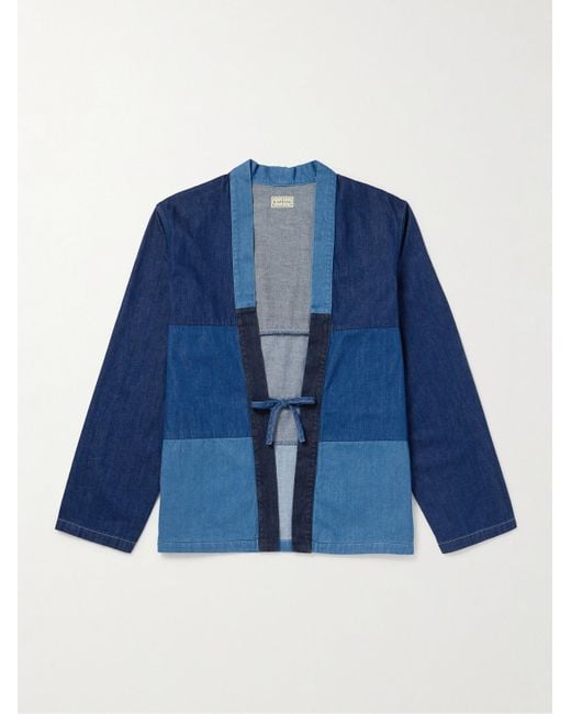 Kapital Blue Kakashi Patchwork Denim Jacket for men