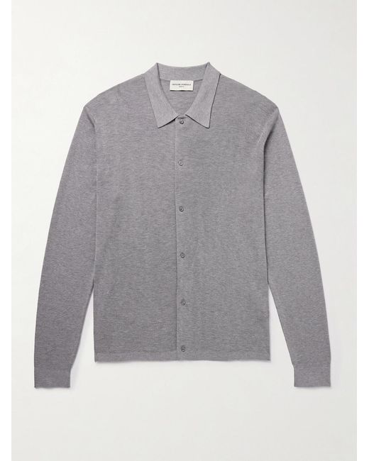 Officine Generale Gray Brent Slim-Fit Lyocell And Wool-Blend Cardigan for men