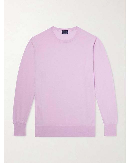 William Lockie Pink Merino Wool Sweater for men