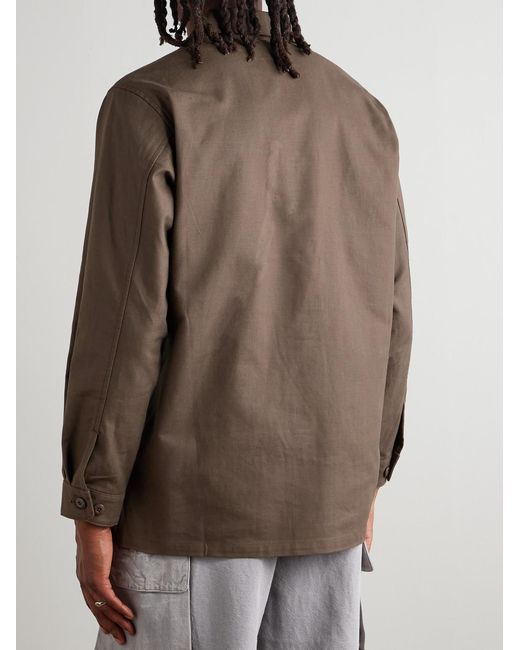 (w)taps Brown Cbw Logo-appliquéd Cotton-twill Shirt for men