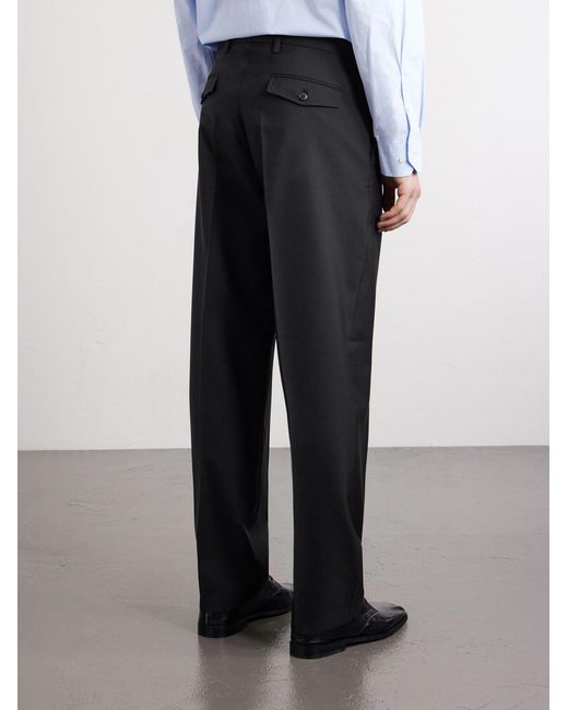 mfpen Blue Formal Straight-leg Pleated Wool Suit Trousers for men