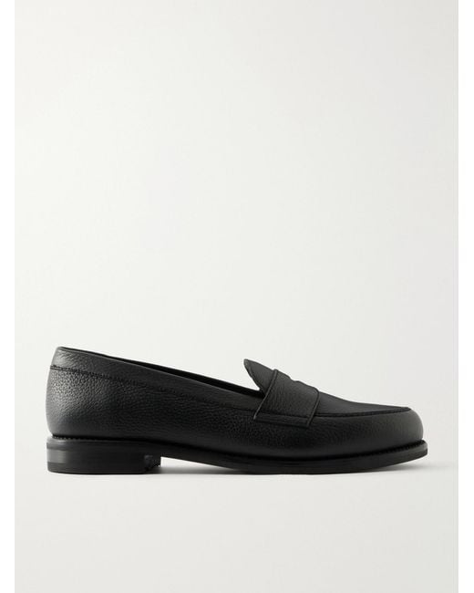 Morjas Black The Ivy Suede Penny Loafers for men