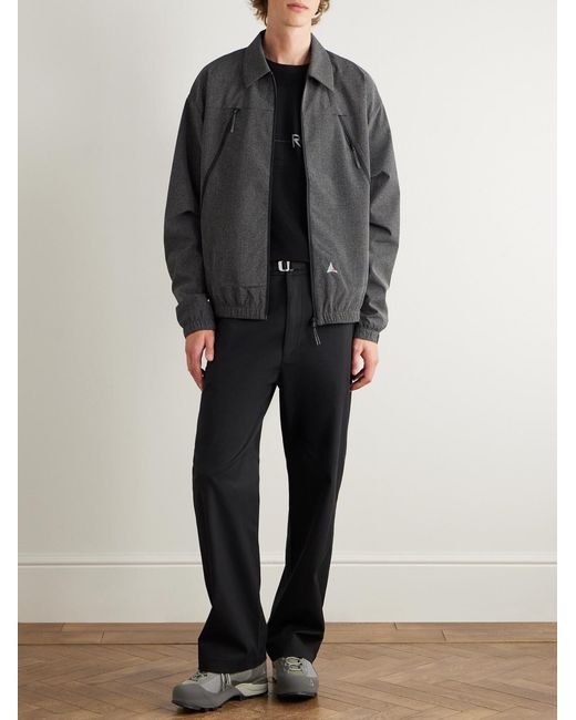 Roa Gray Lamon Logo-Embroidered Micro-Check Shell Jacket for men