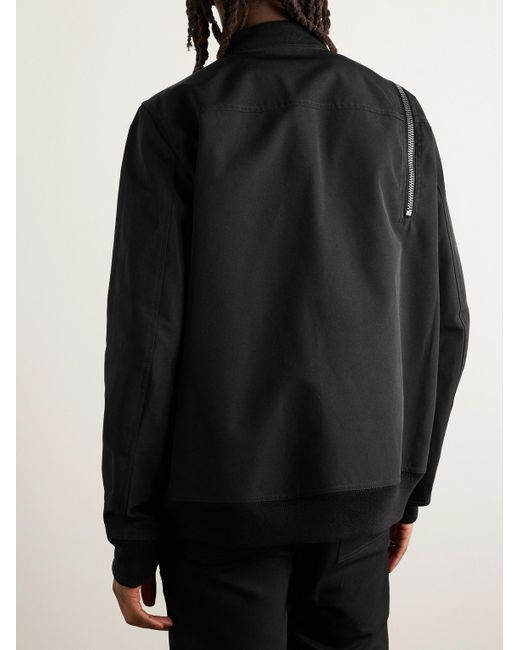 Rick Owens Black Bonotto Jumbo Headon Oversized Zip-Detailed Canvas Bomber Jacket for men