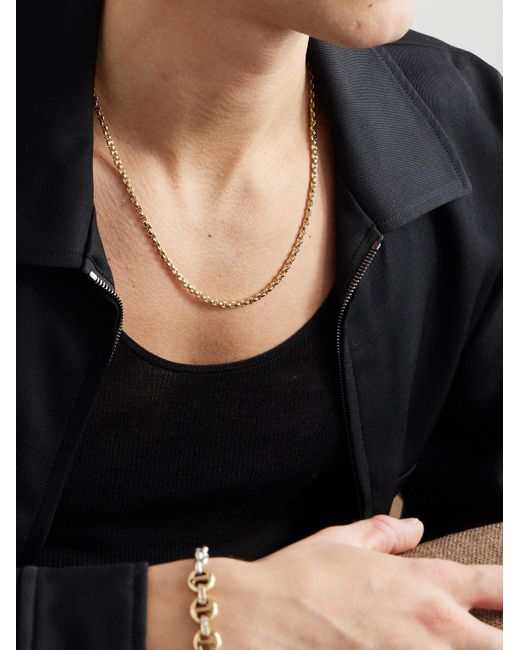Hoorsenbuhs Black Micro Open-Link 18-Karat Diamond Chain Necklace for men