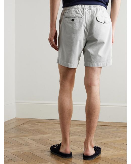 Mr P. Gray Straight-Leg Garment-Dyed Organic Cotton-Blend Twill Shorts for men