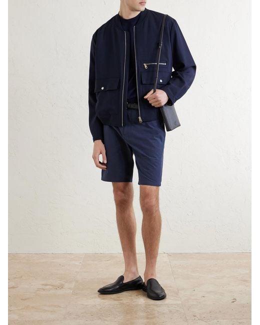 Paul Smith Blue Wool-Twill Bomber Jacket for men