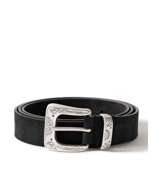Andersons Black 3Cm Nubuck Belt for men
