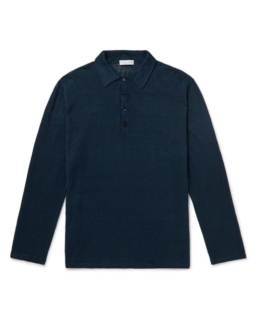 Richard James Blue Slim-fit Linen Polo Shirt for men