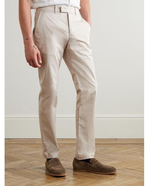 Mr P. Natural Samuel Slim-Fit Straight-Leg Stretch-Cotton Golf Trousers for men