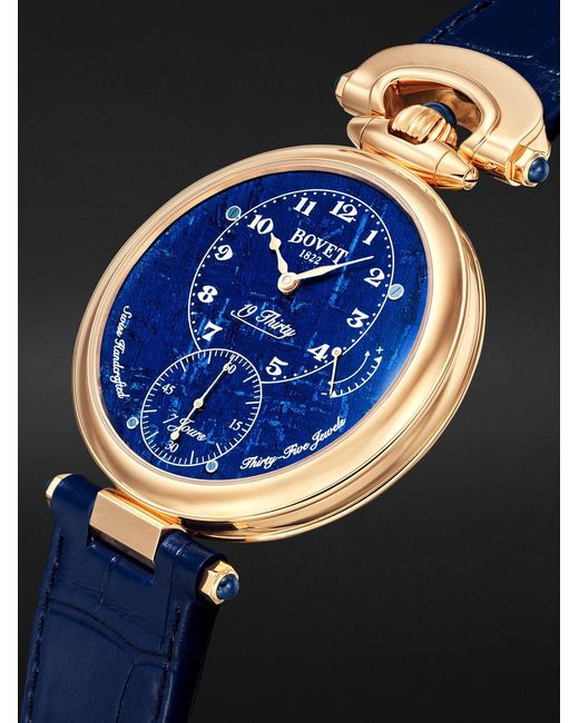 Bovet Blue 19thirty Hand-wound 18-karat Red Gold And Meteorite Watch for men