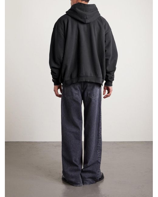 GALLERY DEPT. Black 90's Logo-Print Cotton-Jersey Zip-Up Hoodie for men