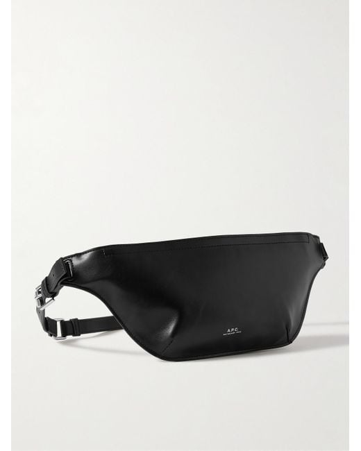 A.P.C. Black Nino Medium Recycled-faux Leather Belt Bag for men