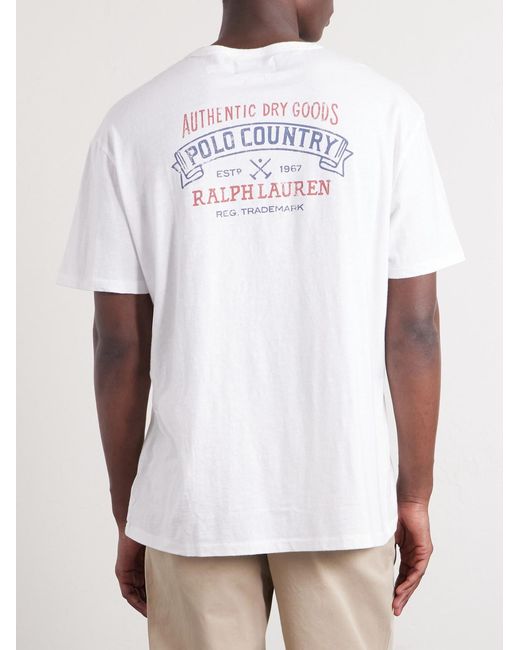 Polo Ralph Lauren White Polo Country Logo-Print Cotton T-Shirt for men