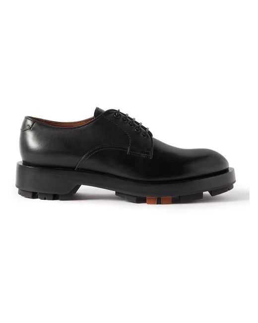 Ermenegildo Zegna Udine Leather Derby Shoes in Black for Men | Lyst