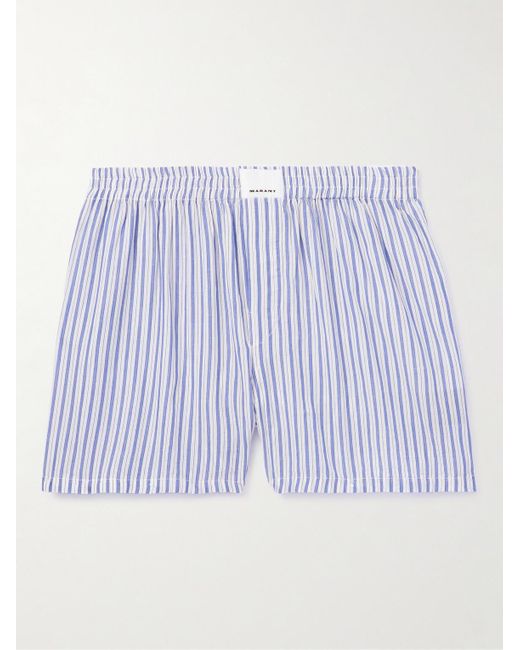 Isabel Marant Blue Barny Striped Boxer Shorts for men