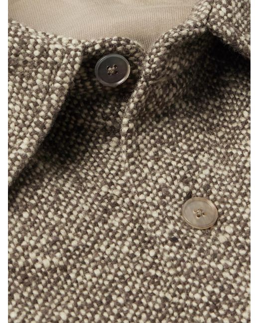 Auralee Gray Wool-Tweed Shirt Jacket for men