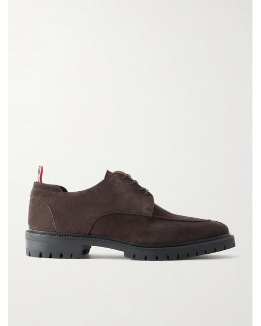 Thom Browne Brown Suede Derby Shoes for men