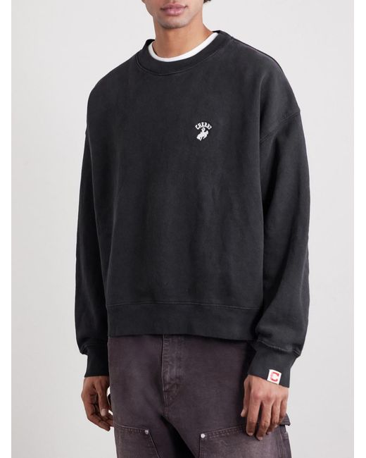 CHERRY LA Blue Western Athletic Logo-embroidered Cotton-fleece Sweatshirt for men