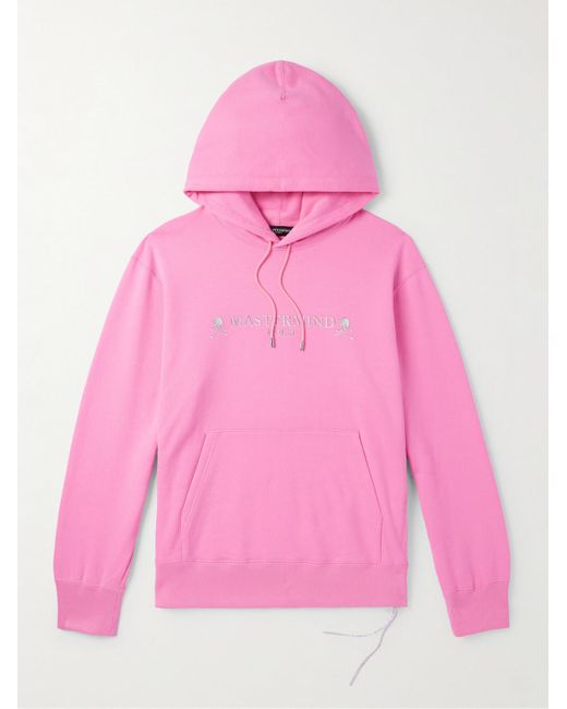 MASTERMIND WORLD Pink Logo-print Cotton-jersey Hoodie for men