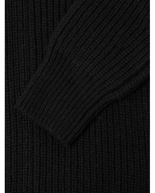 Tom Ford Black Slim-Fit Ribbed Wool And Mohair-Blend Zip-Up Cardigan for men