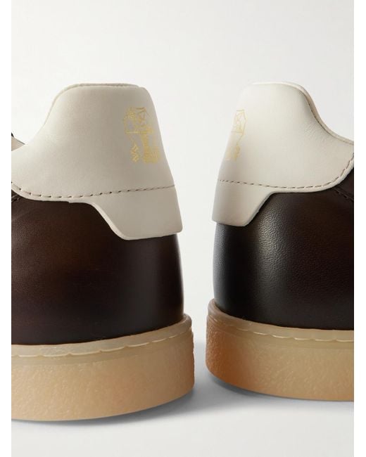 Brunello Cucinelli Brown Coda Di Rondine Leather Sneakers for men