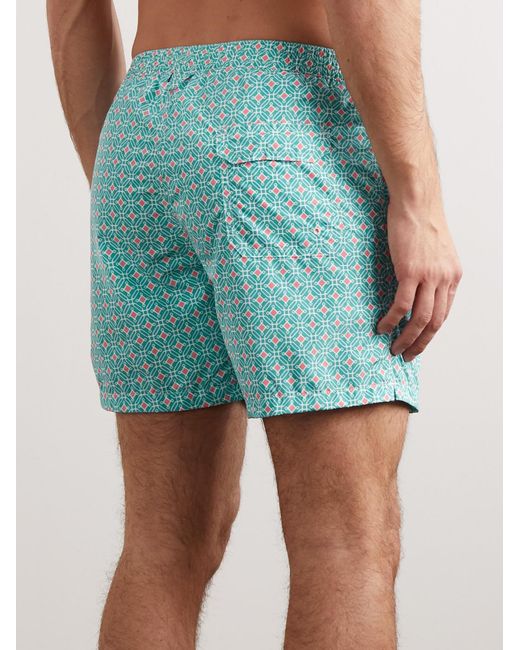Altea Blue Diamond Straight-Leg Mid-Length Printed Swim Shorts for men