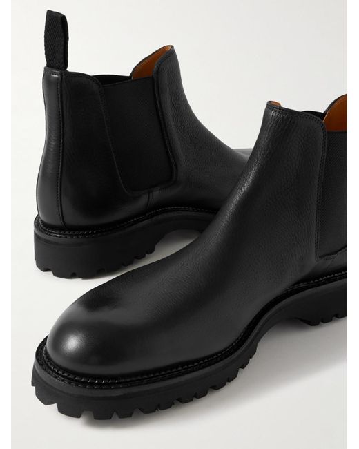 John Lobb Black Lawry New Standard Leather Chelsea Boots for men