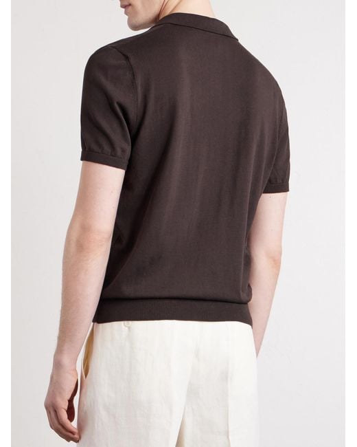 Rubinacci Black Cotton Polo Shirt for men