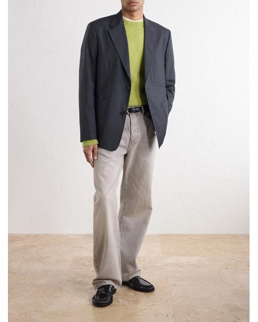 mfpen Blue Patch Wool-Twill Blazer for men