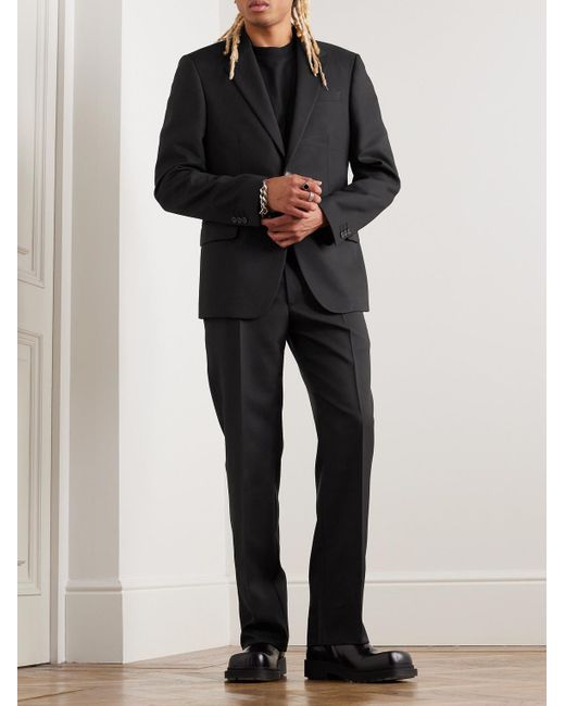 Off-White c/o Virgil Abloh Black Slim-fit Printed Drill Suit Jacket for men