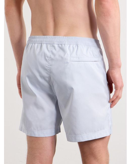 Sunspel Blue Fine Striped Straight-Leg Swim Shorts for men