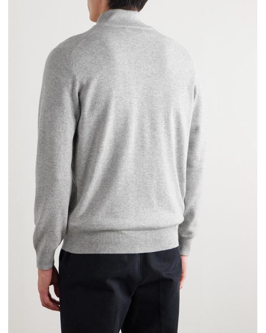 Brunello Cucinelli Gray Cashmere Zip-up Sweater for men