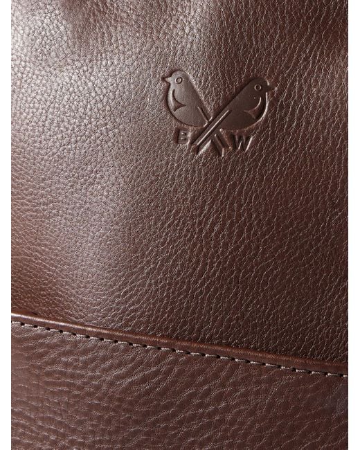 Bennett Winch Brown Logo-Debossed Full-Grain Leather Backpack for men