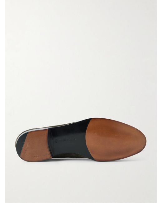 Edward Green Green Piccadilly Suede Penny Loafers for men