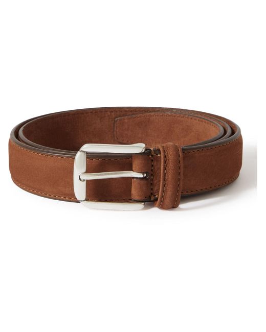 Anderson's 3.5cm Woven Leather Belt - Men - Brown Belts