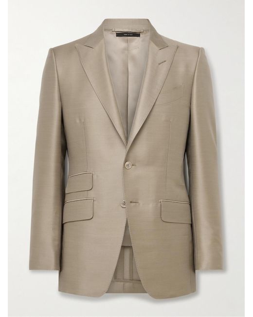 Tom Ford Natural O'Connor Slim-Fit Wool, Mohair And Silk-Blend Twill Suit Jacket for men