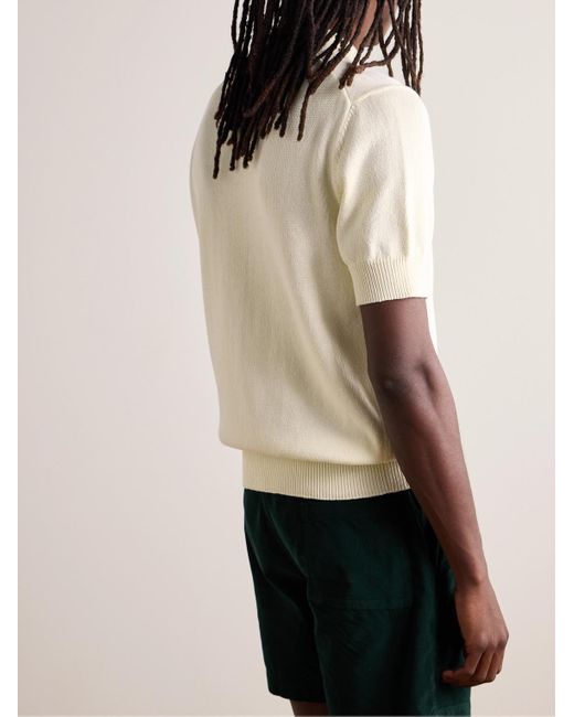Drake's Natural Cotton Polo Shirt for men