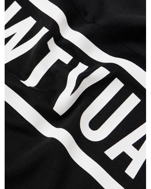 (w)taps Black Printed Cotton-Blend Jersey T-Shirt for men