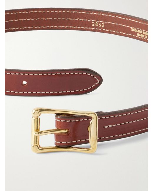 Yuketen Brown 2.5Cm Leather Belt for men